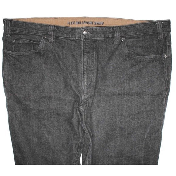 Duluth Trading Flex Ballroom Black Cotton Spandex Relaxed Fit Jeans Mens 46 x 30 - Picture 2 of 7